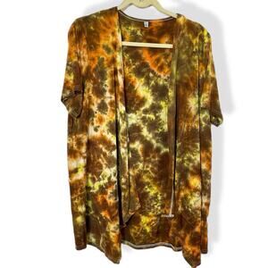 handmade tie dyed ladies cardigan jacket galaxy XL POCKETS